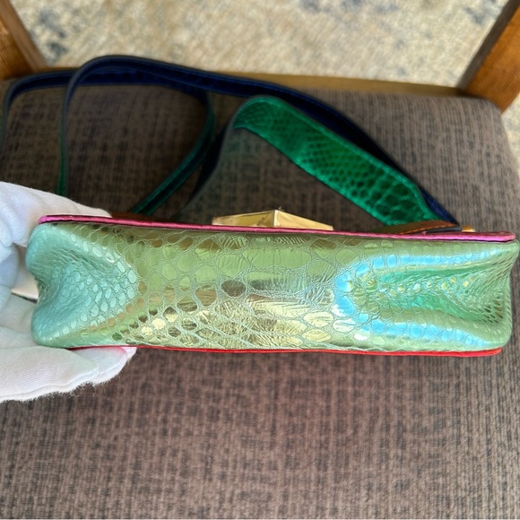 KURT GEIGER Metallic Colorblock Leather 20 Mini Convertible Bag LIKE NEW - Picture 8 of 17